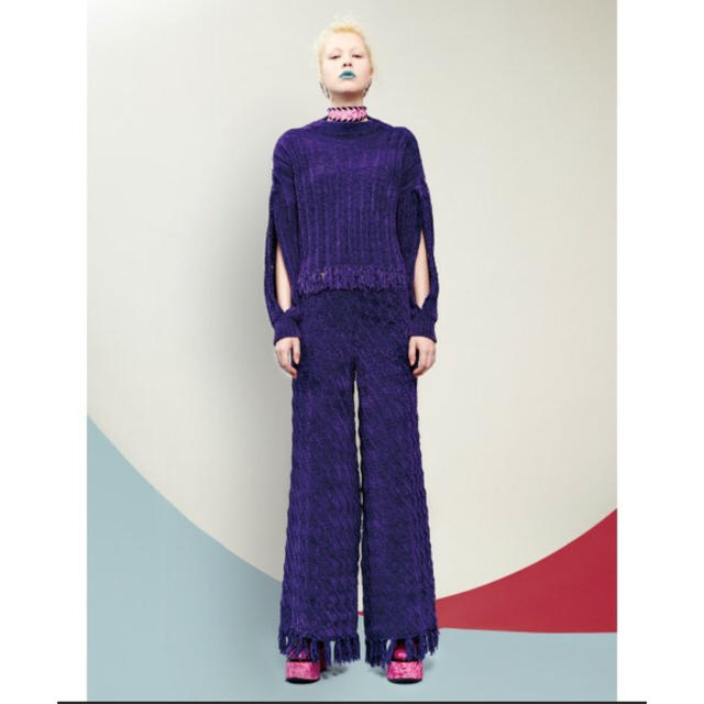 PAMEO POSE(パメオポーズ)の【新品未使用タグ付き】パメオポーズ Mall knit trousers🦋💜 レディースのパンツ(バギーパンツ)の商品写真