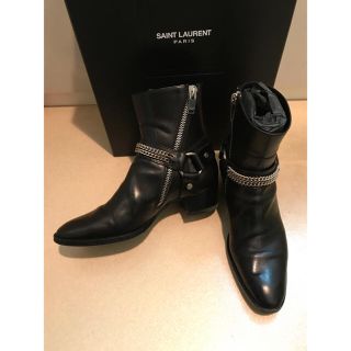 サンローラン(Saint Laurent)の美品 13AW【 サンローラン パリ 】 チェーンワイアットハーネスブーツ 38(ブーツ)