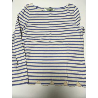 ドットアンドストライプスチャイルドウーマン(Dot&Stripes CHILDWOMAN)のDot&Stripes CHILDWOMAN スカラップボーダートップス(カットソー(長袖/七分))