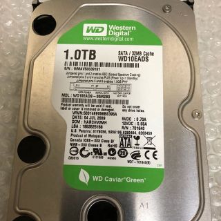 【美品中古】Westen Digital 1.0TB HDD WD10EADS(PC周辺機器)