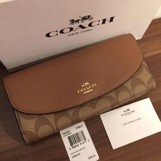 コーチ(COACH)のCOACH コーチ スリムウォレット 長財布 ブラウン サドル シグネチャー (財布)