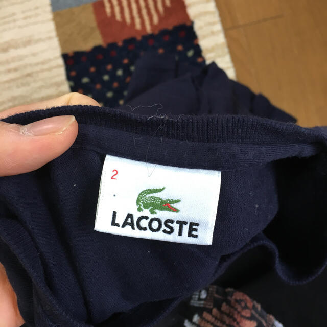 LACOSTE(ラコステ)のLACOSTE ネイビーVネックロングTシャツ ラコステ メンズのトップス(Tシャツ/カットソー(七分/長袖))の商品写真