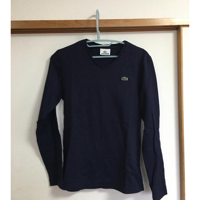 LACOSTE(ラコステ)のLACOSTE ネイビーVネックロングTシャツ ラコステ メンズのトップス(Tシャツ/カットソー(七分/長袖))の商品写真