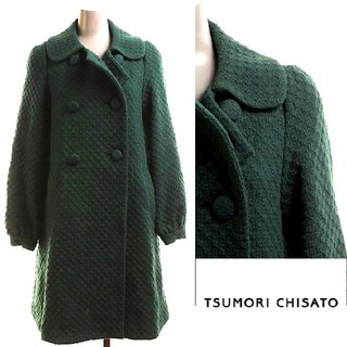 ツモリチサト(TSUMORI CHISATO)のTSUMORI CHISATO 冬 コート ツモリチサト ウール 深緑 ロング(ピーコート)