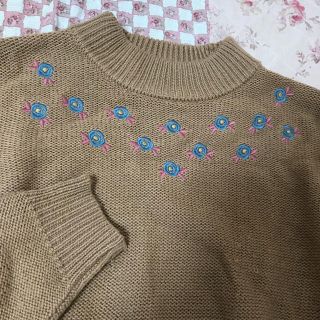 エヘカソポ(ehka sopo)の美品 エヘカソポ sm2 ニット カットソー 刺繍 (ニット/セーター)