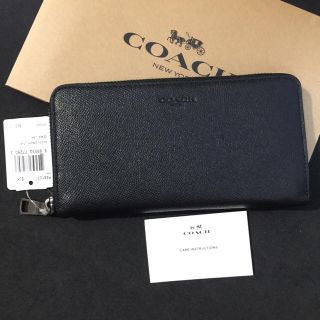 コーチ(COACH)のCOACH コーチ メンズ ブラック 長財布 黒 ラウンドジップ 財布(長財布)