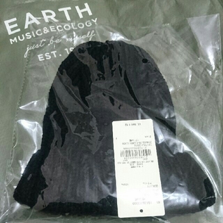 アースミュージックアンドエコロジー(earth music & ecology)のアースミュージック&エコロジー 黒リブニット帽(ニット帽/ビーニー)