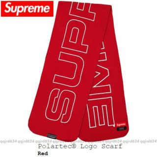 シュプリーム(Supreme)の★Supreme★Polartec Logo Scarf RED 国内正規(マフラー)