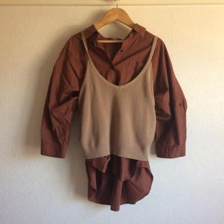 マウジー(moussy)の■moussy ニットビスチェ ベージュ(キャミソール)