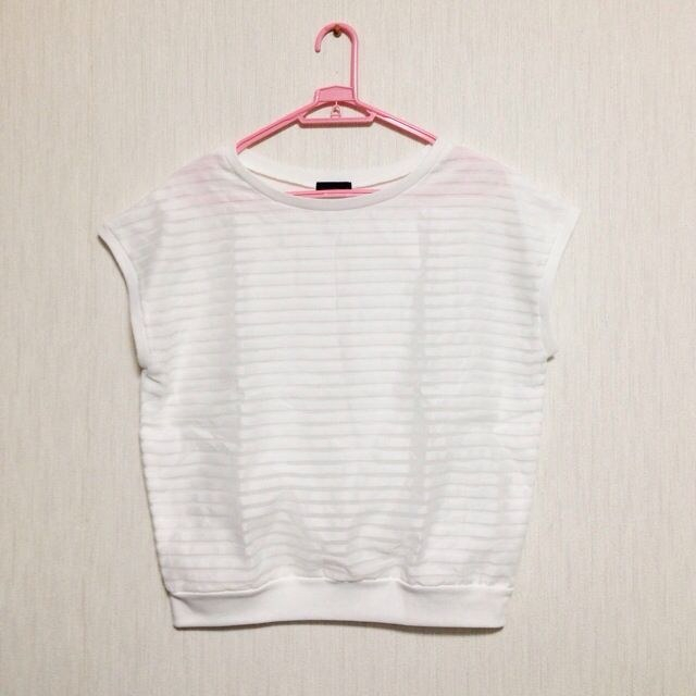 apart by lowrys(アパートバイローリーズ)の♡美品♡シースルーボーダートップス♡ レディースのトップス(Tシャツ(半袖/袖なし))の商品写真