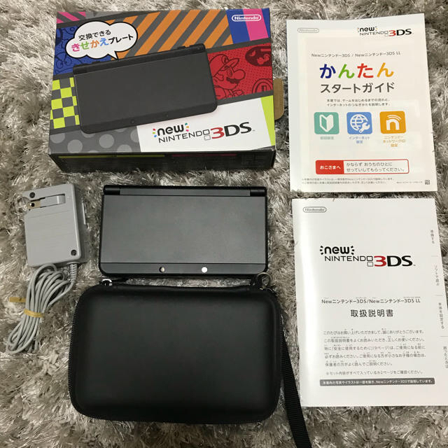 ゲームソフト/ゲーム機本体再値下げ☆new ニンテンドー3DS ブラック 専用ケースセット