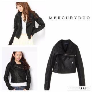 マーキュリーデュオ(MERCURYDUO)のmercury duo リブレザー ライダース ジャケット(ライダースジャケット)