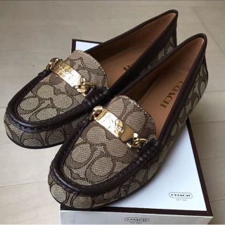 COACH - 可奈子様の専用 新品 コーチシグネチャー柄ローファー 茶 25