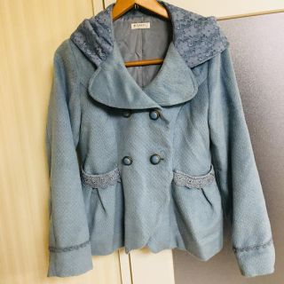 アクシーズファム(axes femme)の美品❀スカラップショート丈コート(ピーコート)