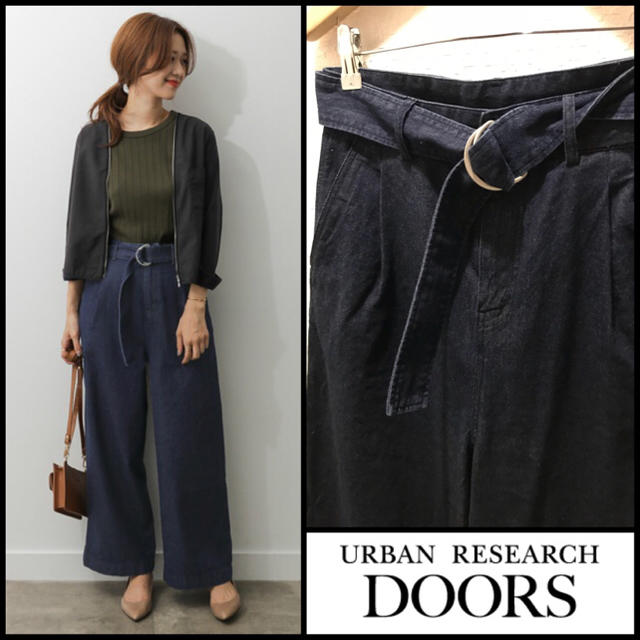 URBAN RESEARCH DOORS(アーバンリサーチドアーズ)の今期 ドアーズ ワイドデニムベルトパンツ 今季 レディースのパンツ(デニム/ジーンズ)の商品写真