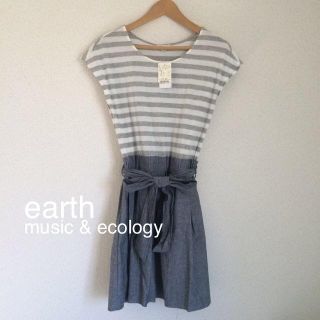 アースミュージックアンドエコロジー(earth music & ecology)のらくちん＊ドッキングワンピ(ひざ丈ワンピース)