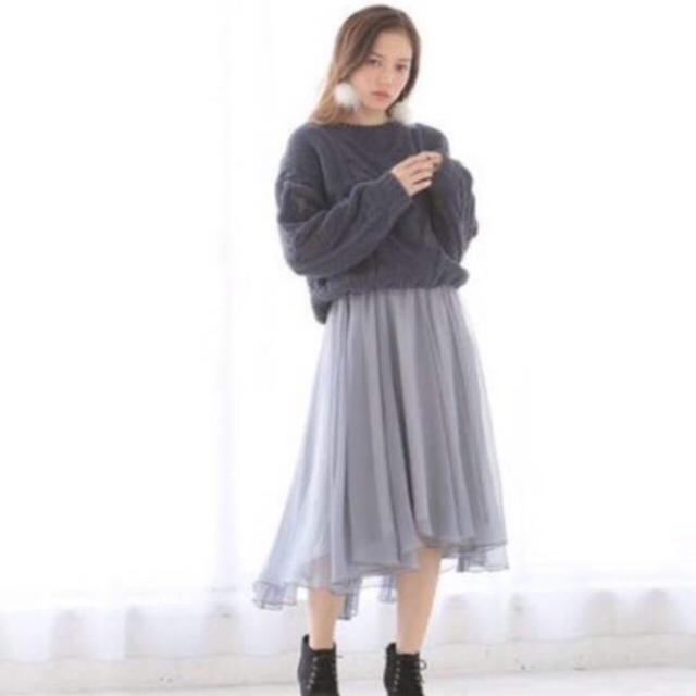 新品 シフォンイレヘムスカート