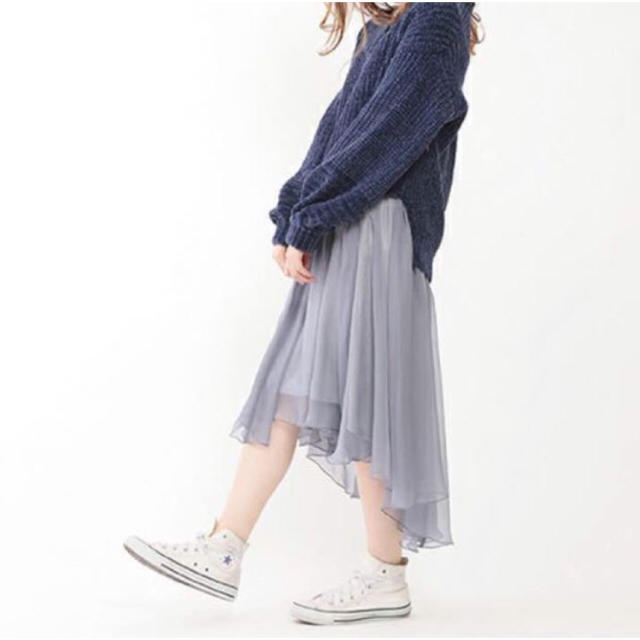 新品 シフォンイレヘムスカート