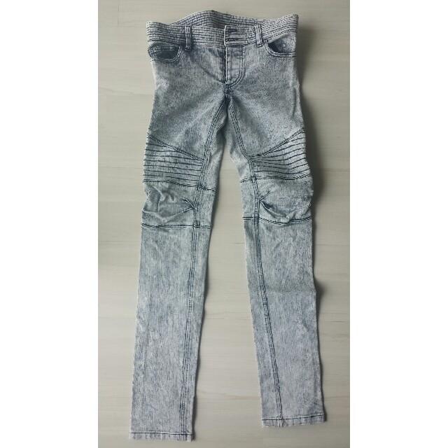DISRESSED MOTO DENIM - GREY バイカーデニム グレー