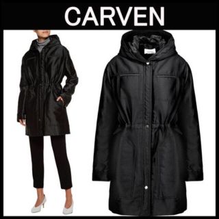 カルヴェン(CARVEN)のxxx断捨離中様専用 CARVEN フードつき ブラックコート(ブルゾン)