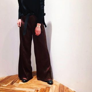 AKIRA NAKA   Velor pleats pants  38値下げ不可(バギーパンツ)