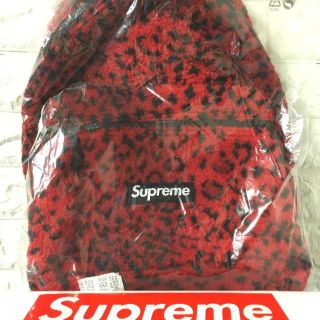 シュプリーム(Supreme)の国内即発】シュプリーム/Supreme 赤バッグ　ヒョウ柄リュック(リュック/バックパック)