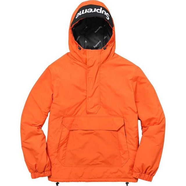 Supreme - Supreme hooded halfzip pullover オレンジ