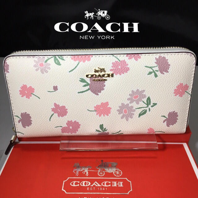 COACH(コーチ)の限定セール❣️新品コーチ長財布F55881 パステルフラワーデザインマルチ レディースのファッション小物(財布)の商品写真