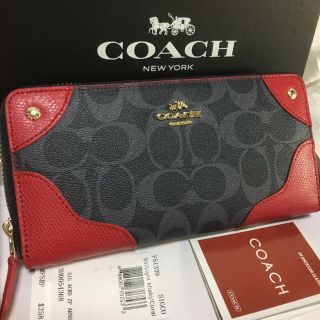 コーチ(COACH)の限定セール❣️新品コーチ長財布F53780ダークネイビー×クラシックレッド(財布)