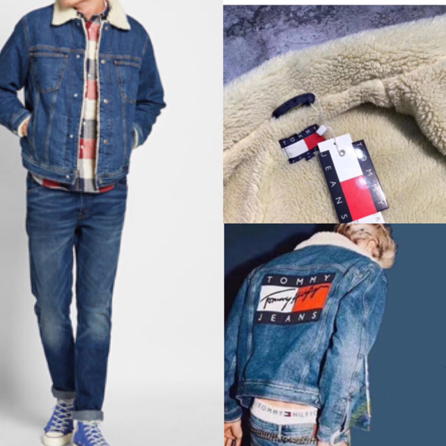 TOMMY HILFIGER ボアGジャンXL インディゴ デニムボアジャケット-