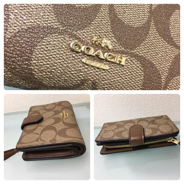 COACH(コーチ)の新品正規品 COACH シグネチャー二つ折り財布 レディースのファッション小物(財布)の商品写真