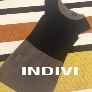 インディヴィ(INDIVI)のしょうこん様専用♡ INDIVI バイカラーワンピース 5号 05 XS (ひざ丈ワンピース)