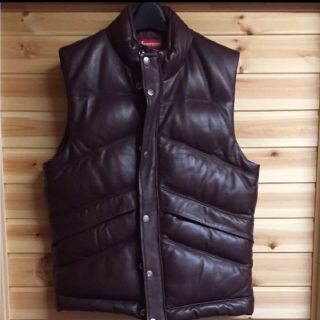 Supreme Leather Puffy Vest レザーダウンベスト2009(ダウンベスト)