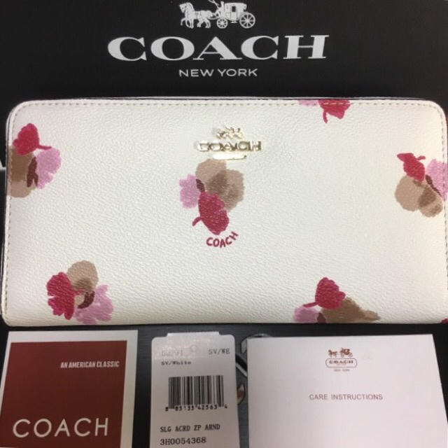 COACH(コーチ)のプレゼント用新品コーチ長財布F53794 大人可愛いホワイトフラワーコーテッド レディースのファッション小物(財布)の商品写真