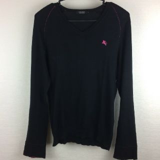 バーバリーブラックレーベル(BURBERRY BLACK LABEL)の美品 BURBERRY BLACK LABEL 長袖ニット ブラック サイズ2(ニット/セーター)