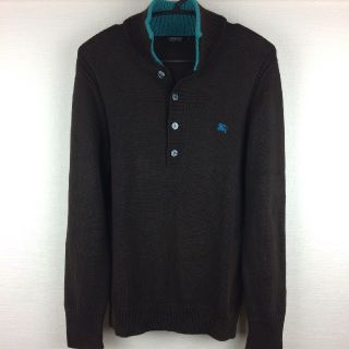 バーバリーブラックレーベル(BURBERRY BLACK LABEL)の新品同様品 BURBERRY BLACK LABEL 長袖ニット厚手 ブラウン(ニット/セーター)