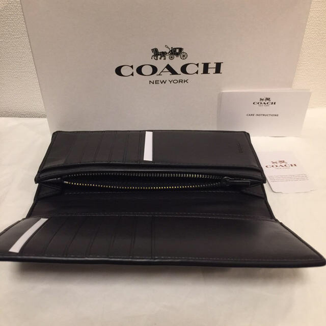 COACH - COACH コーチ メンズ 長財布 茶色 シグネチャー マホガニー