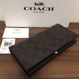 COACH - COACH コーチ メンズ 長財布 茶色 シグネチャー マホガニー