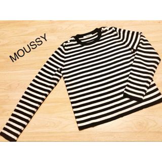 マウジー(moussy)のmoussy  肩ボタンボーダーニット(ニット/セーター)