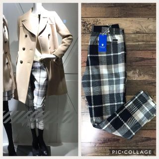 バーバリーブルーレーベル(BURBERRY BLUE LABEL)の新品ブルーレーベル ウールチェックパンツ クレストブリッジ(カジュアルパンツ)