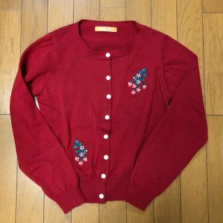 フィント(F i.n.t)のfintイチゴ刺繍カーディガン(カーディガン)