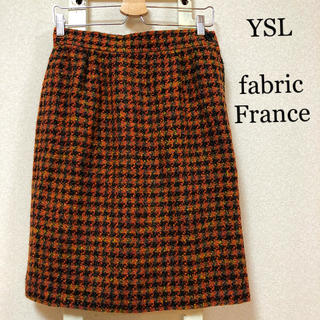 サンローラン(Saint Laurent)のイヴ・サンローラン♡フランス製生地 ツィード  スカート40(ひざ丈スカート)