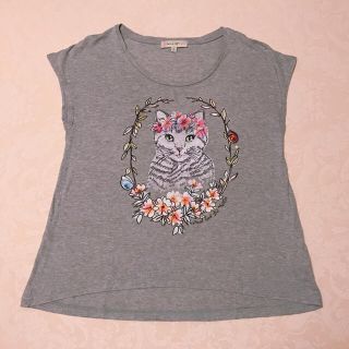 ポール&ジョーシスター(PAUL & JOE SISTER)の【美品】Poul&Joe Sister  猫刺繍 Tシャツ(Tシャツ(半袖/袖なし))