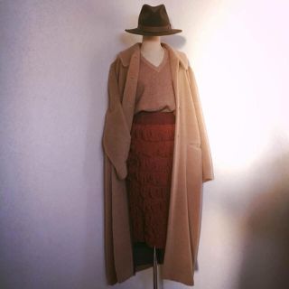 トーガ(TOGA)の80s KRIZIA vintage fringe knit skirt 古着(ひざ丈スカート)