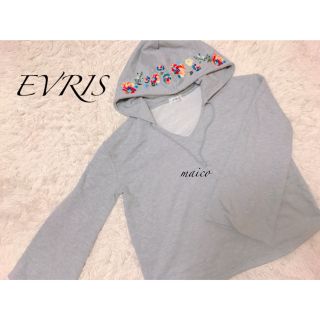 エヴリス(EVRIS)のEVRIS☆embroideryVネックフーディー(パーカー)