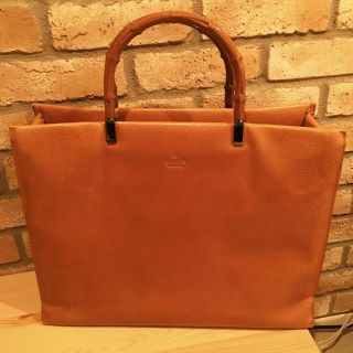 グッチ(Gucci)の【GUCCI】バンブー レザーハンドバッグ(ハンドバッグ)