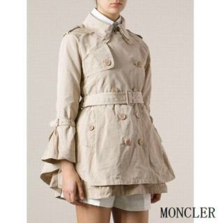 モンクレール(MONCLER)のモンクレール moncler スプリングコート トレンチコート ベージュ フリル(トレンチコート)