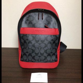 コーチ(COACH)の中古 COACH コーチ ボディバッグ ブラック レッド アウトレット(ボディーバッグ)