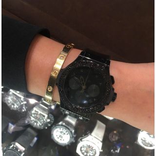 ウブロ(HUBLOT)の【HUBLOT】オールブラック シャイニー ビッグバン 希少(腕時計(アナログ))