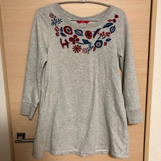 グラニフ(Graniph)のgraniph 刺繍入りスウェットワンピース(ひざ丈ワンピース)